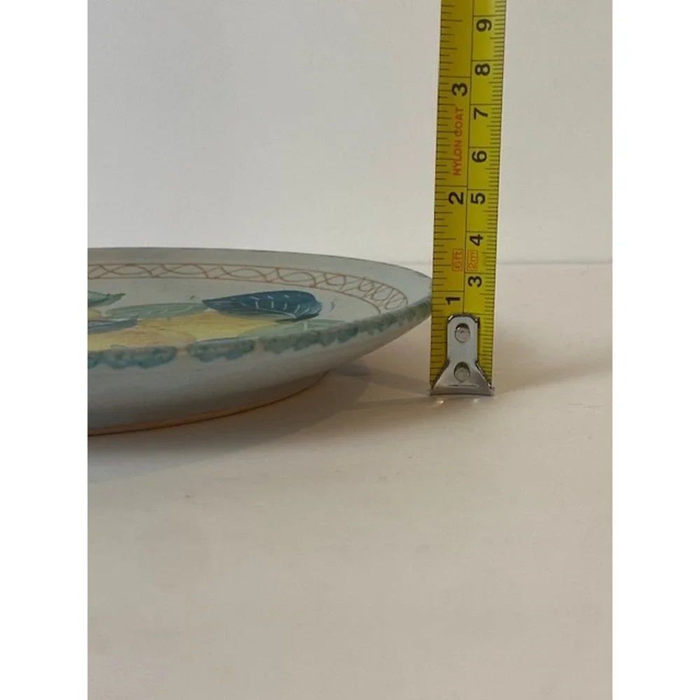 Italian Pottery Hand Painted Lemon Plate Santo Stefano di Camastra Sicily 8.5
